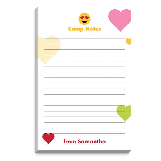 Heart Eyes Emoji Dots Camp Notepads
